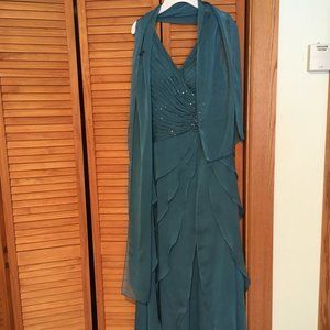 Dark Blue / Teal Long Formal Prom Dress